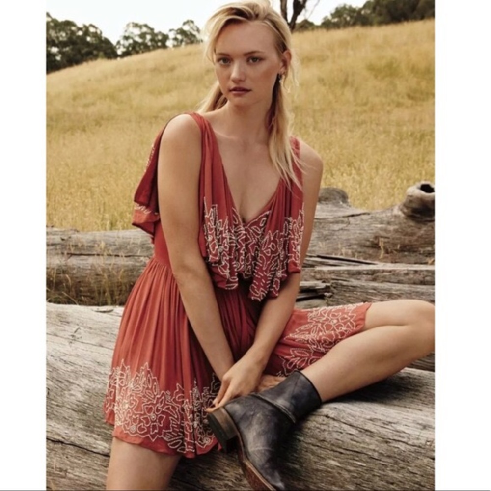 Sylvia beaded wrap dress